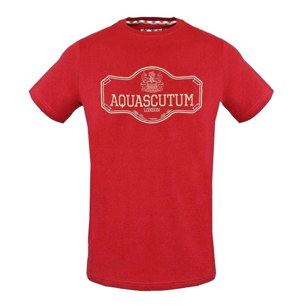 Aquascutum Mens Signpost Logo T-Shirt / Red